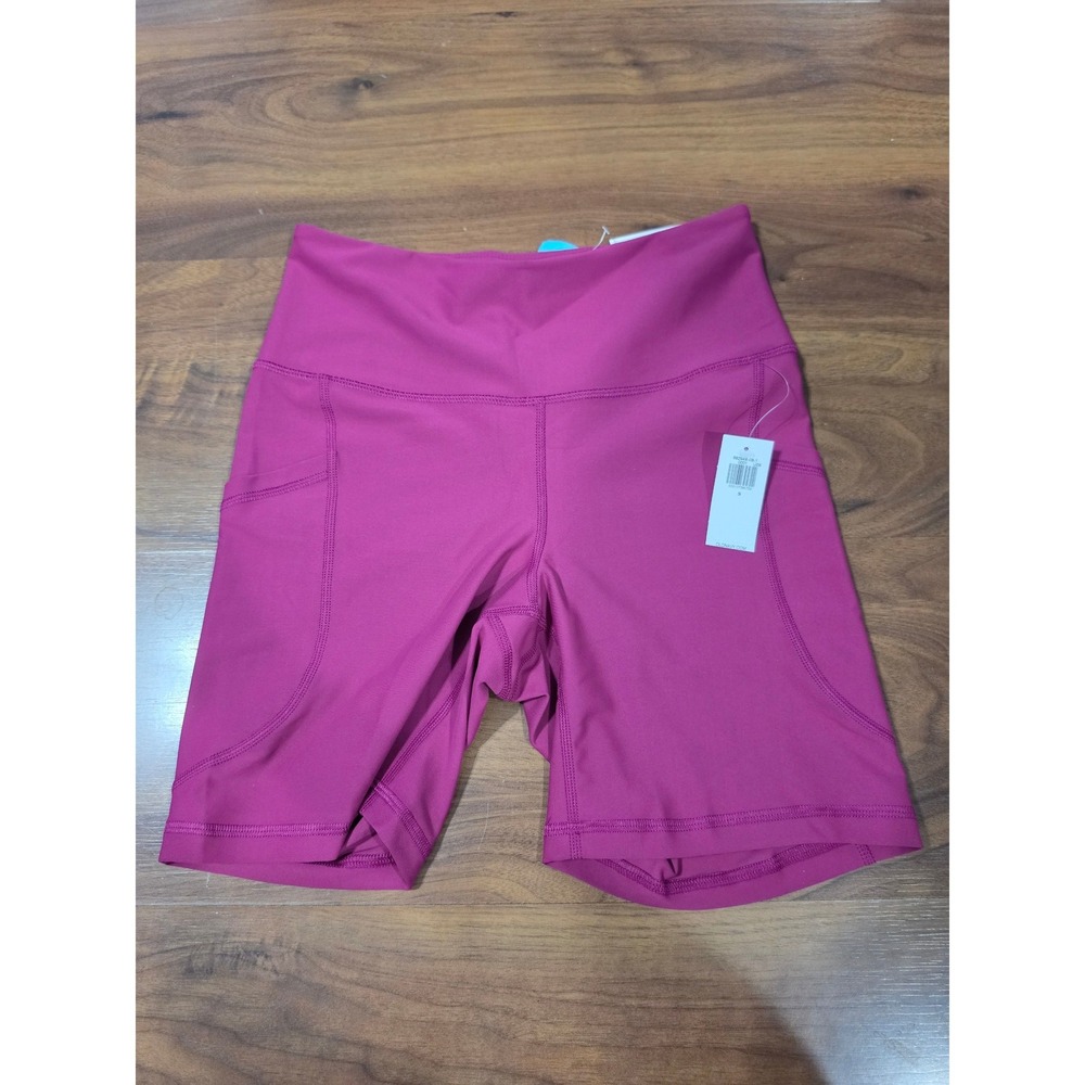 NWT Old Navy Bike Shorts S Pink Powersoft High Rise 6 Inch Inseam Pockets